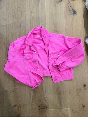Blank NYC Hot Pink Cropped Denim Jacket
